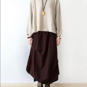 Irregular cut Retro Maxi Skirt boho